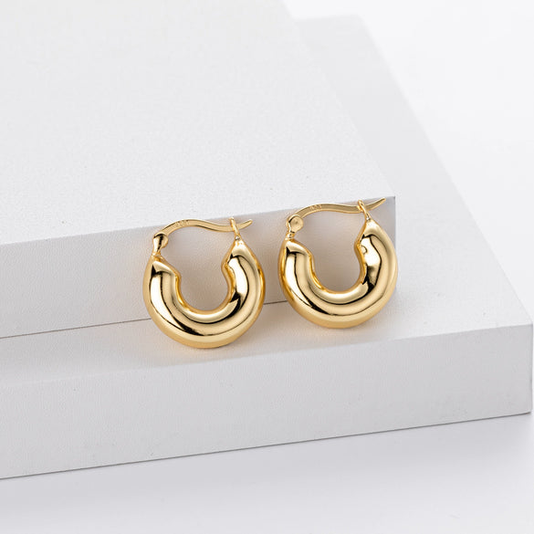 Wholesale S925 Sterling Silver Minimalist Geometric Ushape Electroplated Women's Earrings