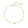 Wholesale S925 Sterling Silver Minimalist Glossy Four Leaf Clover Flower Bracelet With Real Gold Plating Electroplating Design For Women