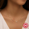 Wholesale S925 Sterling Silver Minimalist High End Necklace With 4 Claw Zircon Sugar Inlay And Geometric Pattern Electroplated Women's O Chain Clavicle Chain