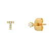 Wholesale S925 Sterling Silver Minimalist Initial Letter Stud Earrings With Electroplating For Women