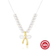 Wholesale S925 Sterling Silver Minimalist Ochain Neck Chain With Fivepointed Star Love Bow Pearl Clavicle Chain Electroplated For Women