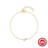 Wholesale S925 Sterling Silver Minimalist Pearl Diamond Women's Bracelet With Geometric Pattern And Real Gold Plating Electroplating