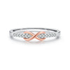Wholesale S925 Sterling Silver Mobius Ring With Contrast Color Design Rose Gold Plated Inlaid Zircon For Women