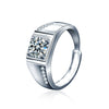 Wholesale S925 Sterling Silver Moissanite Couple Rings With The Crown Pattern And Chic Geometric Style