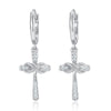 Wholesale S925 Sterling Silver Moissanite Cross Earrings With Infinite Symbol Fashion Simple Design Inlay Process For Women
