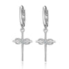 Wholesale S925 Sterling Silver Moissanite Cross Earrings With Infinite Symbol Fashion Simple Design Inlay Process For Women