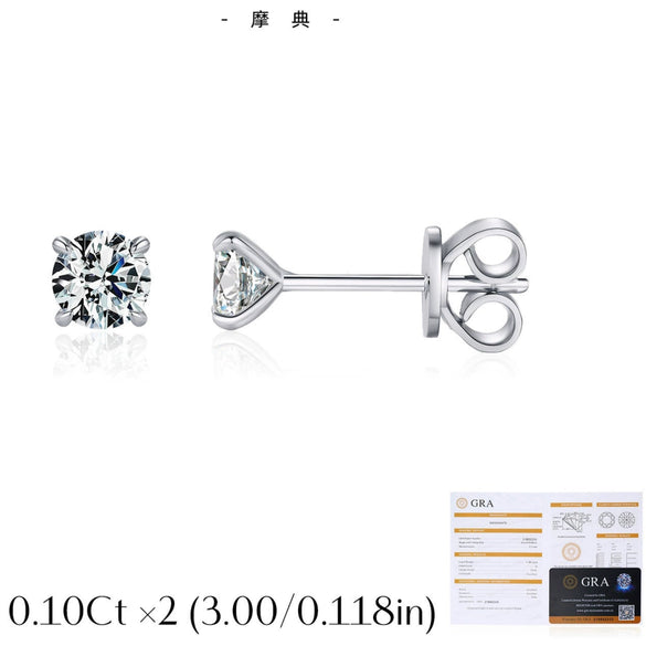 Wholesale S925 Sterling Silver Moissanite Diamond Earrings Classic Lowkey Luxury Electroplated For Women