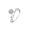 Wholesale S925 Sterling Silver Moissanite Diamond Ring For Women With Geometric Design And Electroplating Treatment
