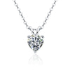 Wholesale S925 Sterling Silver Moissanite Heart Shape Pendant Necklace With Cross Chain Set With Diamonds Simple Light Luxury Style For Women