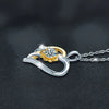Wholesale S925 Sterling Silver Moissanite Heart Shaped Sunflower Pendant Women's Fashion Necklace