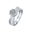 Wholesale S925 Sterling Silver Moissanite Ushaped Couple's Ring Set With Diamonds Fashion Style