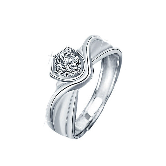 Wholesale S925 Sterling Silver Moissanite Ushaped Couple's Ring Set With Diamonds Fashion Style