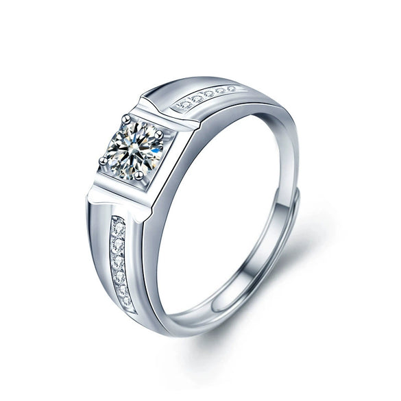 Wholesale S925 Sterling Silver Moissanite Ushaped Couple's Ring Set With Diamonds Fashion Style