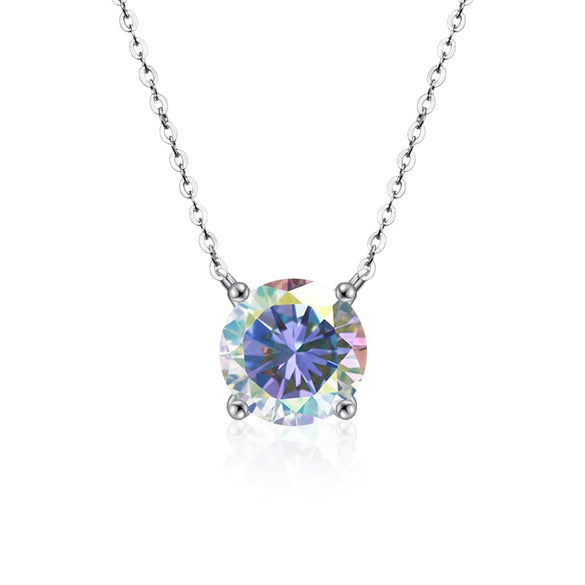 Wholesale S925 Sterling Silver Moissanite Women's Simple Light Luxury Classic Fourclaw Pendant Cross Chain Jewelry Geometric Pattern Set With Diamonds