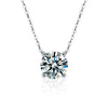Wholesale S925 Sterling Silver Moissanite Women's Simple Light Luxury Classic Fourclaw Pendant Cross Chain Jewelry Geometric Pattern Set With Diamonds