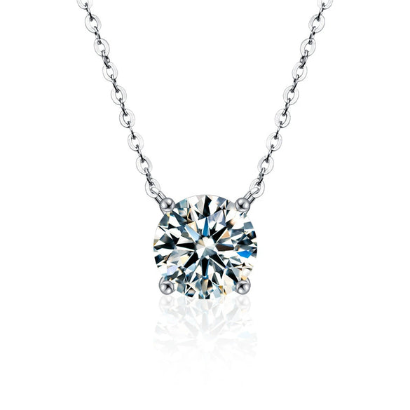 Wholesale S925 Sterling Silver Moissanite Women's Simple Light Luxury Classic Fourclaw Pendant Cross Chain Jewelry Geometric Pattern Set With Diamonds