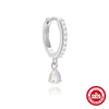 Wholesale S925 Sterling Silver Moonstone Clover Water Drop Pendant Highend Women's Earrings With Flower Pattern