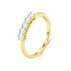 Wholesale S925 Sterling Silver Moonstone Ring With Geometric Pattern For Women Retro Style Electroplating Process