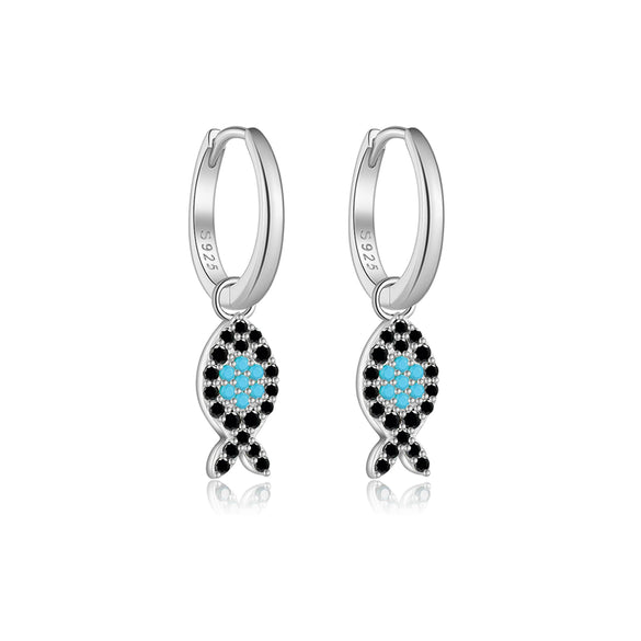 Wholesale S925 Sterling Silver Movable Fish Pendant Earrings For Women With Platinum Or 18K Gold Electroplating