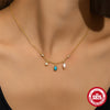 Wholesale S95 Sterling Silver Multi Element Stitching Geometric Diamond Encrusted Pearl Temperament All Match Clavicle Necklace With Electroplating O Chain Style