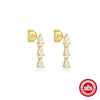 Wholesale S925 Sterling Silver Multi Layer Horse Eye Water Drop Stitching Electroplated Geometry Earrings For Women