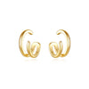 Wholesale S925 Sterling Silver Multi Layer Line Geometric Ear Bone Clip Earrings Without Ear Hole Electroplated