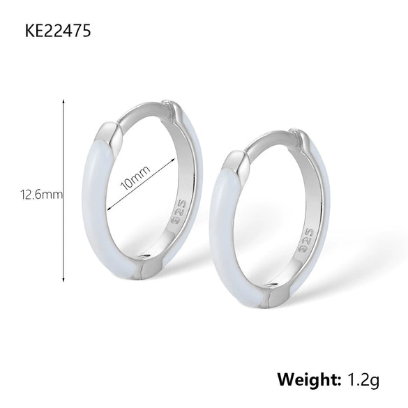 Wholesale S925 Sterling Silver Multicolor Circle Ear Buckle Earrings For Women With Geometric Design And Electroplating Process