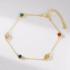 Wholesale S925 Sterling Silver Multicolored Geometric Zircon Bracelet With Electroplating For Women Fashion Sweet Niche Luxury Youth Rainbow Design Sense
