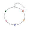 Wholesale S925 Sterling Silver Multicolored Geometric Zircon Bracelet With Electroplating For Women Fashion Sweet Niche Luxury Youth Rainbow Design Sense