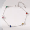 Wholesale S925 Sterling Silver Multicolored Geometric Zircon Bracelet With Electroplating For Women Fashion Sweet Niche Luxury Youth Rainbow Design Sense