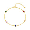 Wholesale S925 Sterling Silver Multicolored Geometric Zircon Bracelet With Electroplating For Women Fashion Sweet Niche Luxury Youth Rainbow Design Sense