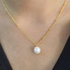 Wholesale S925 Sterling Silver Natural Freshwater Pearl Drop Shape Pendant Ochain Necklace With Seiko Treatment