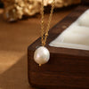 Wholesale S925 Sterling Silver Natural Freshwater Pearl Drop Shape Pendant Ochain Necklace With Seiko Treatment