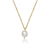 Wholesale S925 Sterling Silver Natural Freshwater Pearl Drop Shape Pendant Ochain Necklace With Seiko Treatment