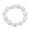 Wholesale S925 Sterling Silver Natural Freshwater Pearl Geometric Opening Adjustable Women's Ring With Electroplating