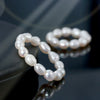 Wholesale S925 Sterling Silver Natural Freshwater Pearl Geometric Opening Adjustable Women's Ring With Electroplating