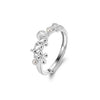 Wholesale S925 Sterling Silver Natural Freshwater Pearl Geometric Opening Adjustable Women's Ring With Electroplating