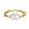 Wholesale S925 Sterling Silver Natural Freshwater Pearl Geometric Opening Adjustable Women's Ring With Electroplating
