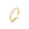 Wholesale S925 Sterling Silver Natural Freshwater Pearl Geometric Opening Adjustable Women's Ring With Electroplating
