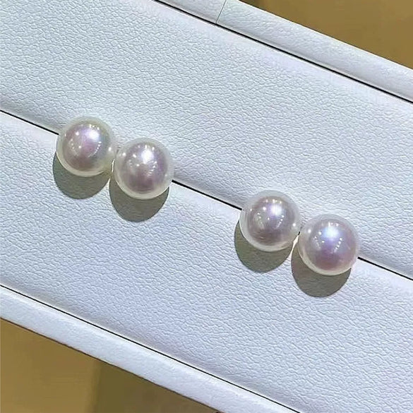Wholesale S925 Sterling Silver Natural Freshwater Pearl Steamed Breadshaped Purely Handmade Highend Women's Earrings