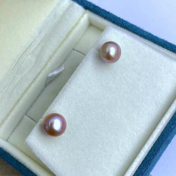 Wholesale S925 Sterling Silver Natural Freshwater Pearl Steamed Breadshaped Purely Handmade Highend Women's Earrings