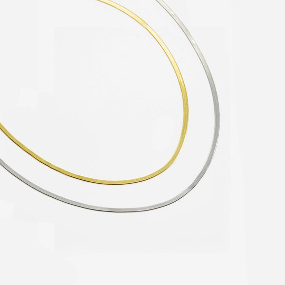 Wholesale S925 Sterling Silver Necklace And Bracelet With Geometric Styling Flat Snake Bone Chain Electroplated Fashion And Minimalist Design Unisex
