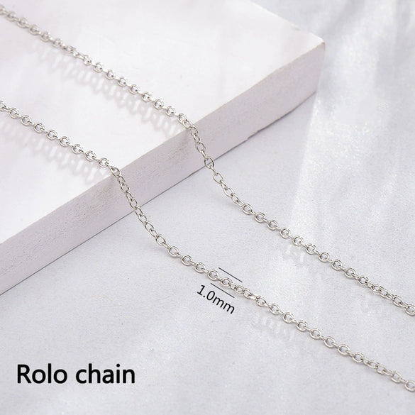 Wholesale S925 Sterling Silver Necklace With Box Ingot Melon Seeds Water Wave Starry Snake Bone Cross Design Electroplated