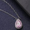 Wholesale S925 Sterling Silver Necklace With Gold Plated Inlaid Artificial And Semiprecious Stones Water Drop Pendant O Chain For Women