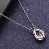 Wholesale S925 Sterling Silver Necklace With Gold Plated Inlaid Artificial And Semiprecious Stones Water Drop Pendant O Chain For Women