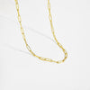 Wholesale S925 Sterling Silver Necklace With Joker Retro Design Paper Clip Chain Electroplated 18K Gold Geometric Style