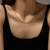 Wholesale S925 Sterling Silver Necklace With Joker Retro Design Paper Clip Chain Electroplated 18K Gold Geometric Style