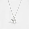 Wholesale S925 Sterling Silver Necklace With Microinlaid Zircon And Geometric Niche Design Pendant Electroplated With Platinum Or 18K Gold For Men And Women