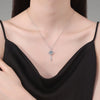 Wholesale S925 Sterling Silver Necklace With Moissanite Four Leaf Clover And Key Pendant Light Luxury Style Diamond Like Design