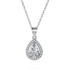 Wholesale S925 Sterling Silver Necklace With Pearshaped Colored Zirconium Geometric Light Luxury Style And Mixed Gemstone Inlay And Electroplating For Women
